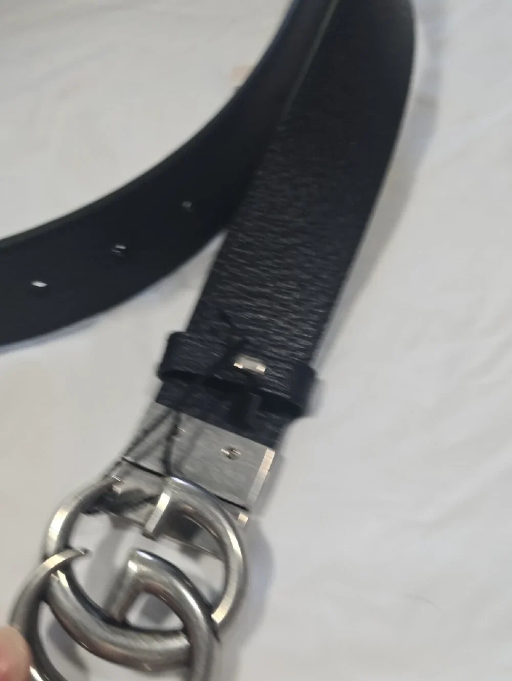 Gucci Reversible Belt with Silver Double G